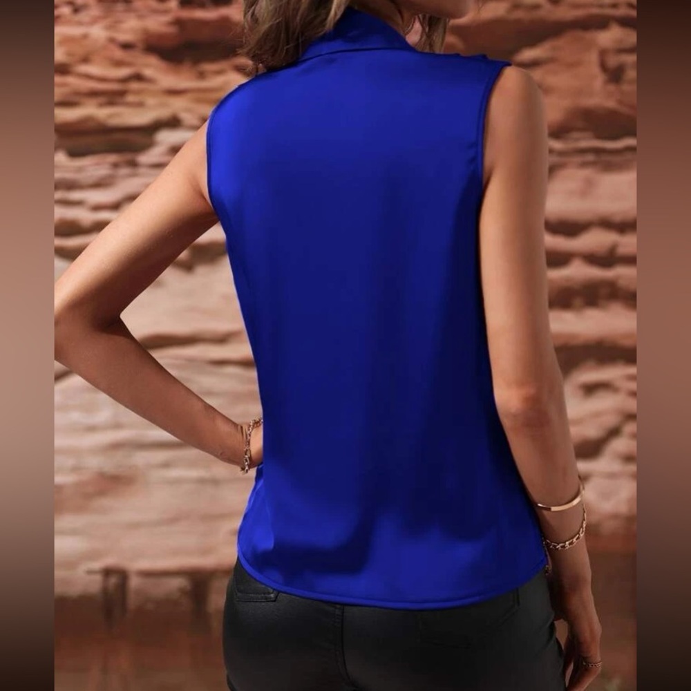 Luxe wrap satin blouse - Picture 3 of 4